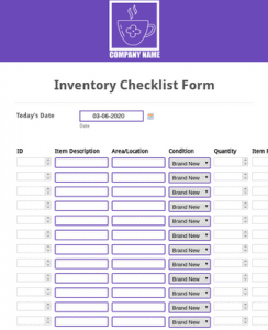 Develop an inventory checklist